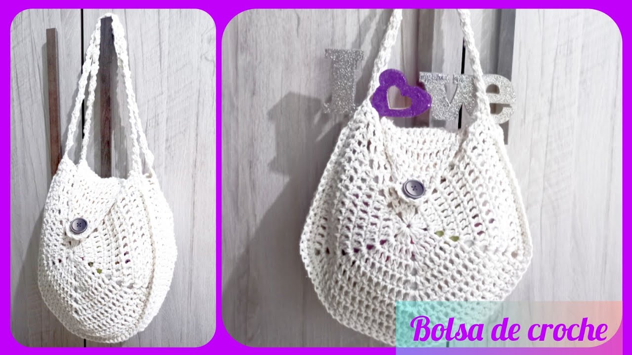 BOLSA DE CROCHE PENTÁGONO ,fácil de fazer, #bolsapasseio #bolsabarbante #modapraia#tendencias