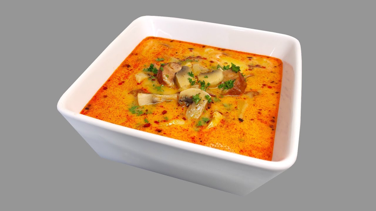 Klobásová polévka s brambory a žampiony recept