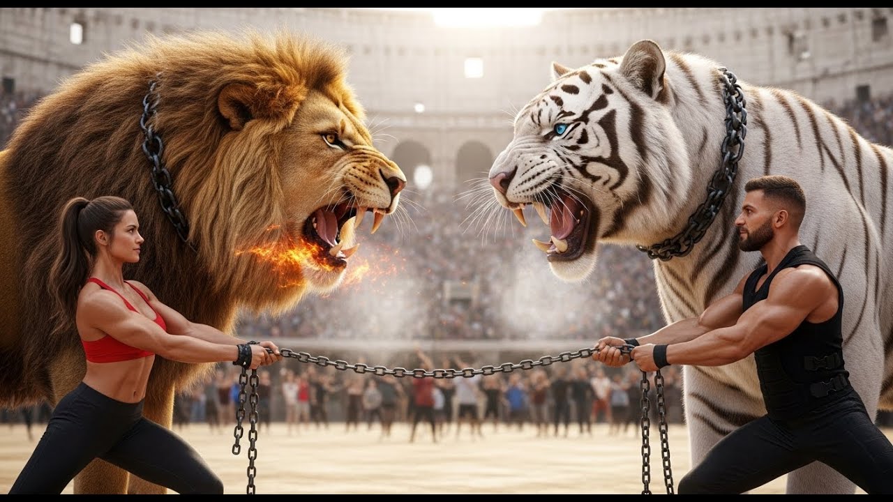 Lion vs Tiger Epic Fantasy Battle in the Coliseum!