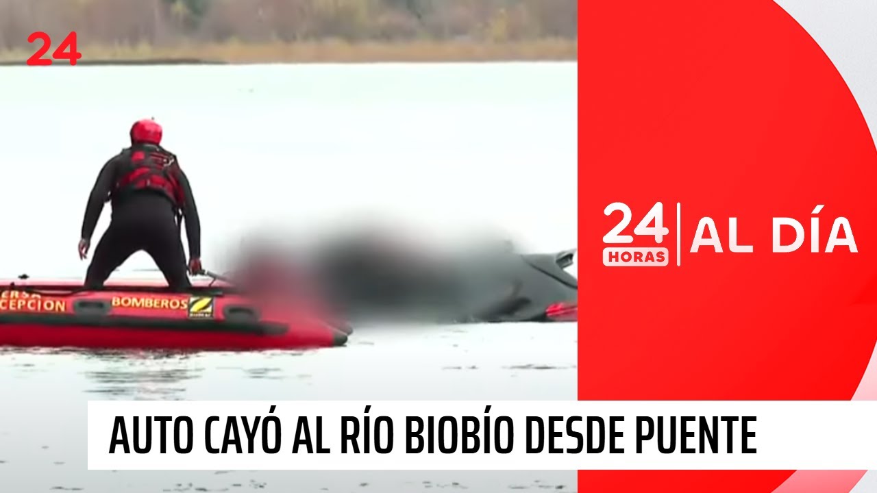 Automóvil cayó al río Biobío desde el puente Llacolén | 24 Horas TVN Chile