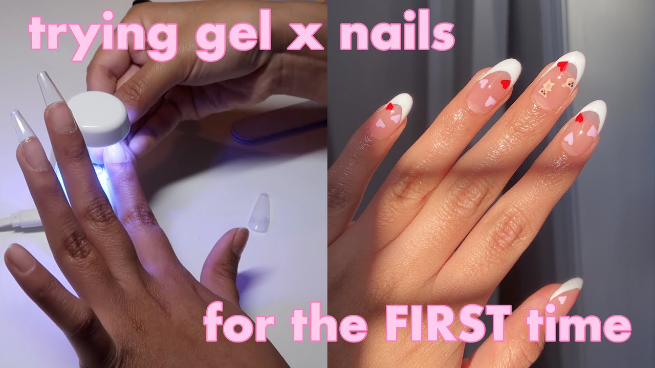 doing my own gel x nails for the FIRST TIME