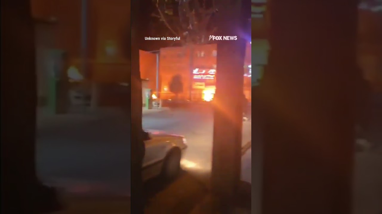 SCORCHED: Street in Tehran erupts in flames after Israeli strikes  #shorts #iran #news #world