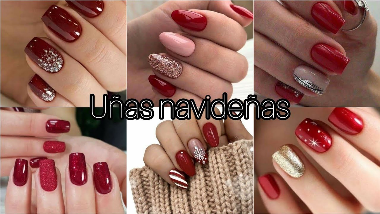 UÑAS NAVIDEÑAS en COLOR ROJO 2023-2024 💅 NUEVOS DISEÑOS de UÑAS para NAVIDAD new CHRISTMAS NAILS