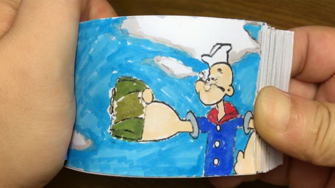 Popeye Cartoon FlipBook ! Popeye eats spinach| Flip Book