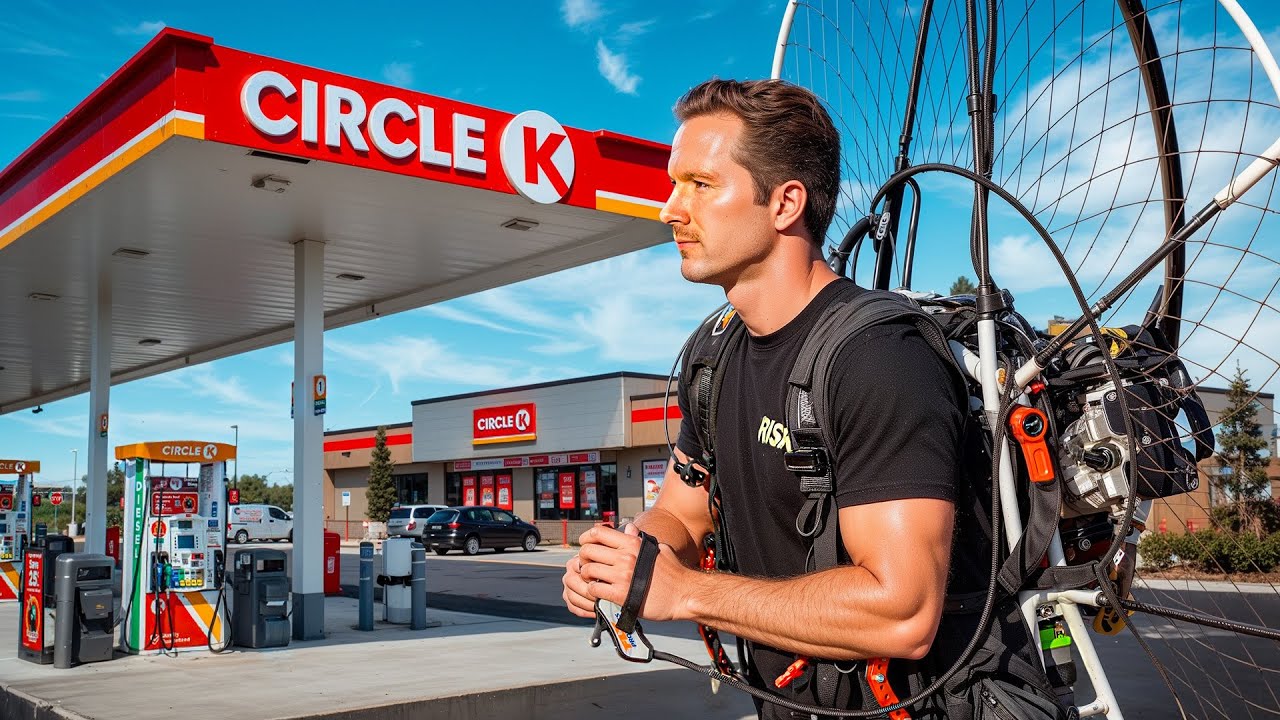 Landing My Paramotor At A Gas Station!