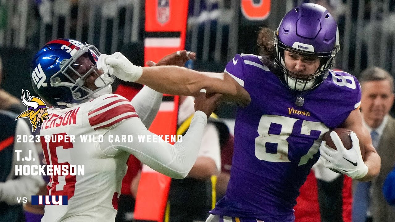 T.J. Hockenson's Best Plays from 129-Yard Game | Vikings vs. Giants Super Wild Card Weekend