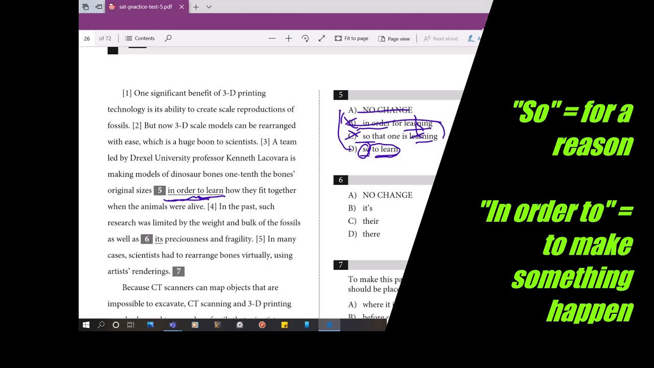 SAT Test 5 Writing section: Strategies on Idioms & Vocab Questions