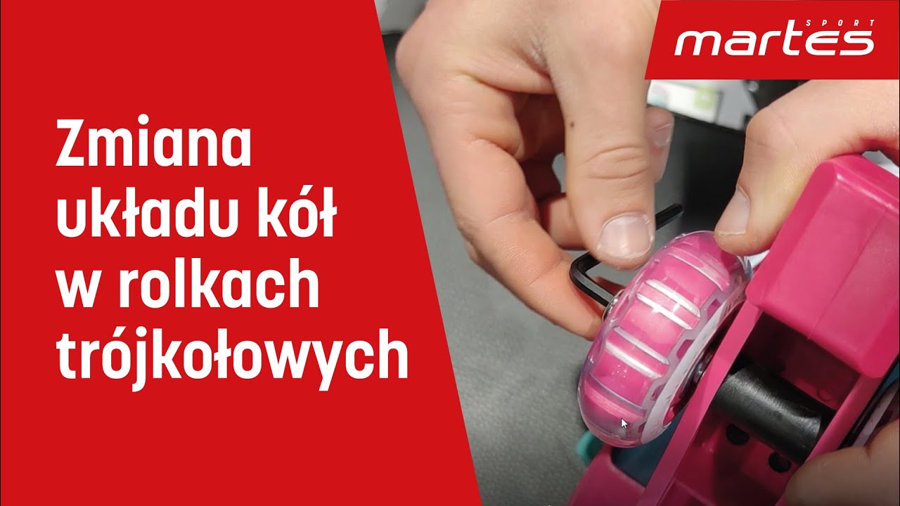 Jak zmienić układ kół w rolkach trójkołowych?