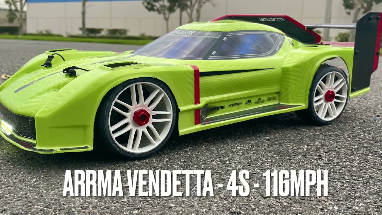 Arrma Vendetta - 4S speed run - 116MPH - Castle MMX8s - TP Motor