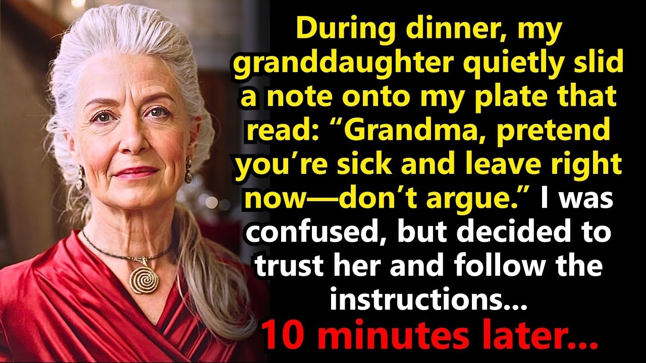 “Pretend you’re sick—leave now,” my granddaughter wrote at dinner. Ten minutes later...