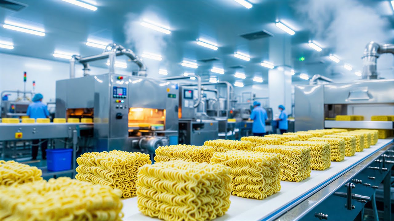 Inside Modern Noodle Factory Step by Step Noodles Manufacturing Process