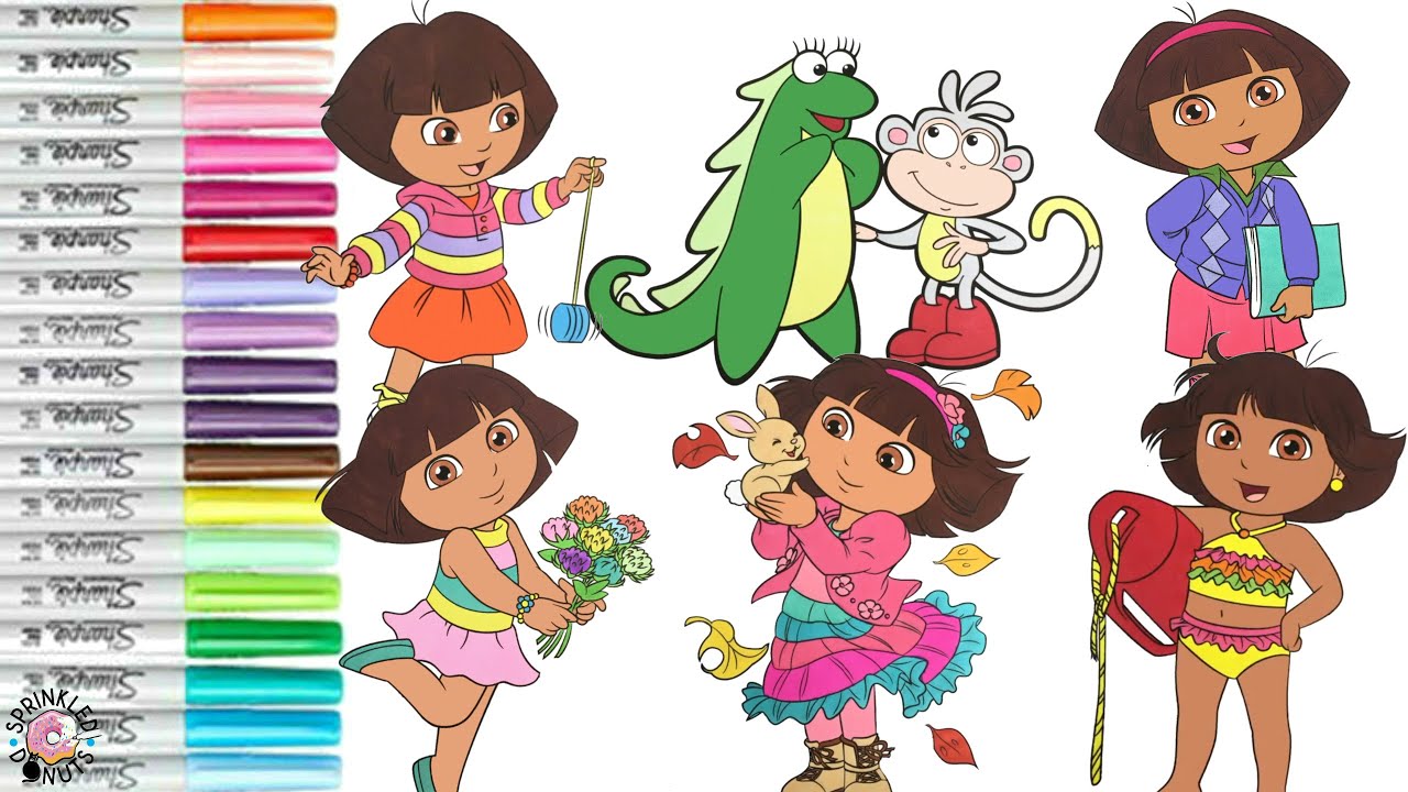 Dora the Explorer Coloring Book Compilation Dora and Friends Isa the Iguana and Boots