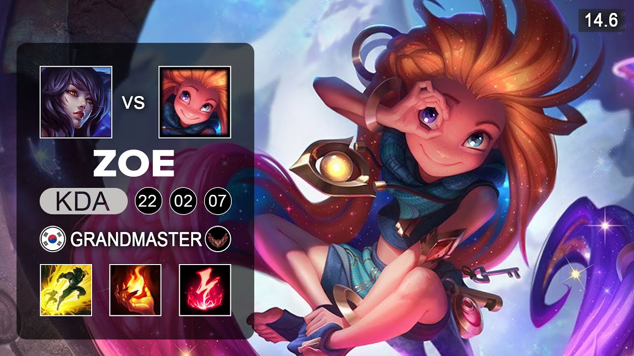 Zoe vs Ahri Mid - KR Grandmaster - Patch 14.6 Season 14