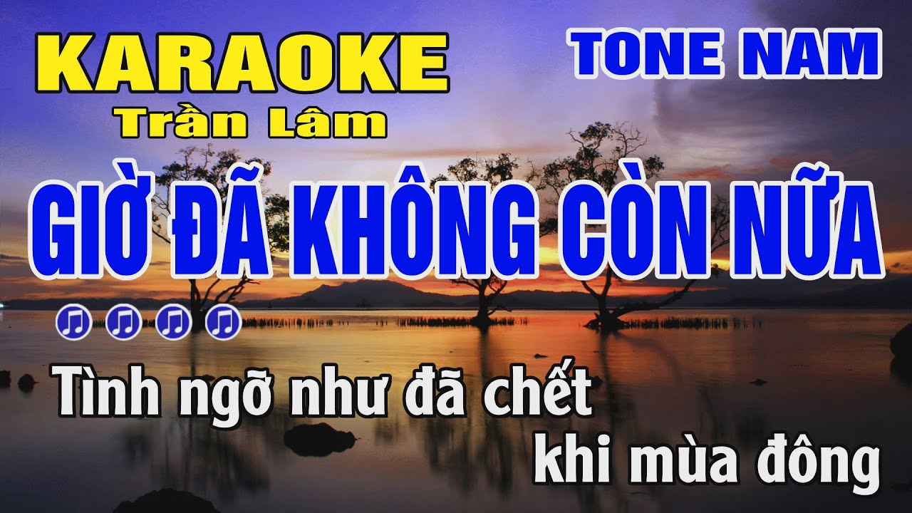 Karaoke Giờ Đã Không Còn Nữa Tone Nam ( Bm ) Trần Lâm