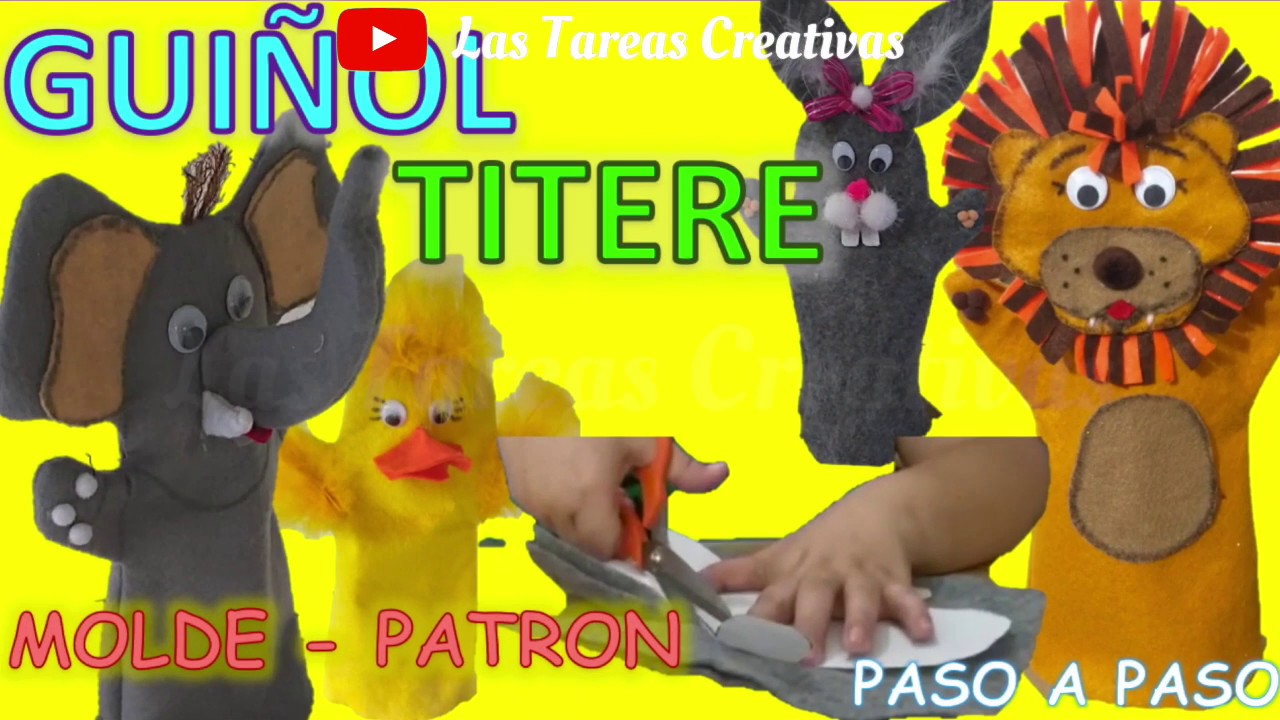 Cómo hacer Guiñol Titere de mano con Tela - Tutorial DIY | Las Tareas Creativas