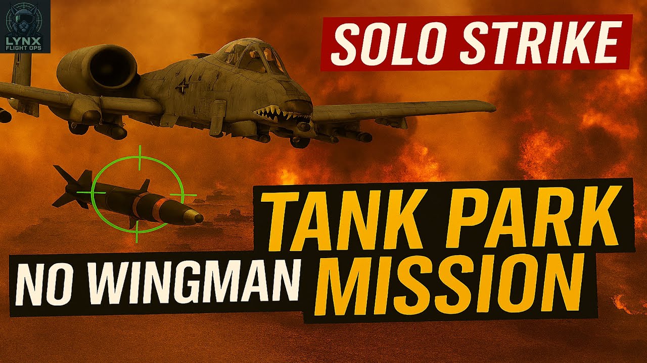 Одиночный удар завершает миссию по танковому парку Ирака БЕЗ участия ведомого в DCS Combat Challenge