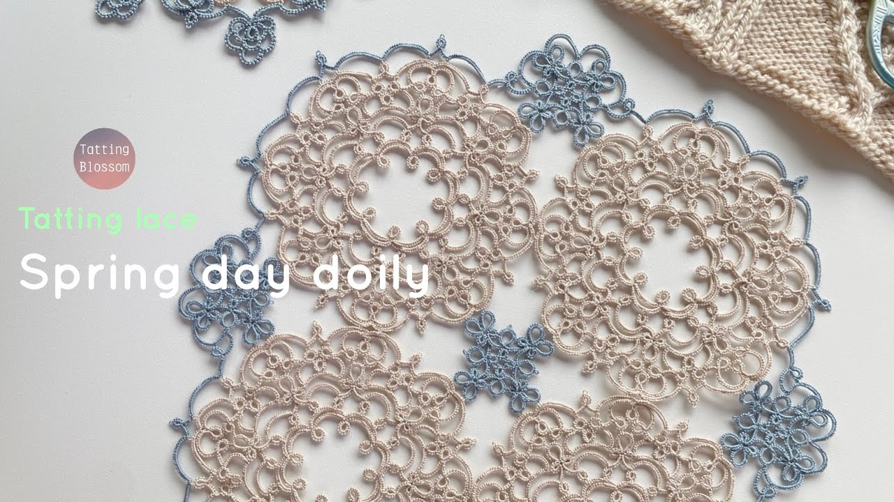Spring day doily ver.2, 봄날도일리 ver.2 / Tatting lace doily, 태팅레이스 무료도안 수밍