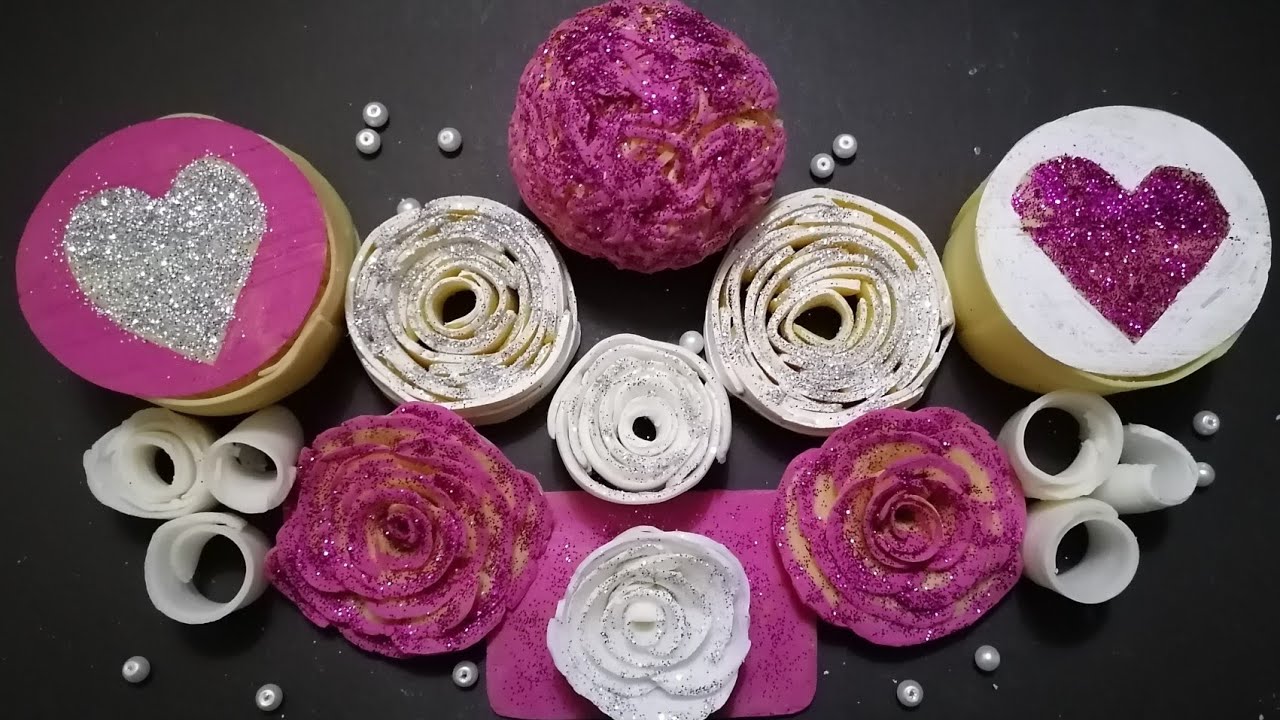 Asmr soap crushing. Glittery soapy roses. 💗💗💗