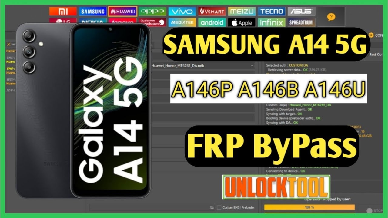 Samsung A14 5G [A146P A146B A146U] Frp Bypass Unlock Tool
