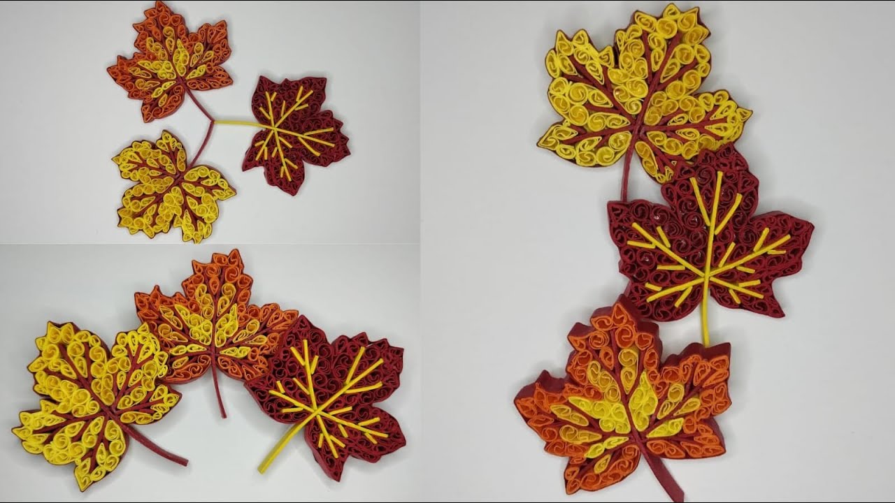 How to make Quilling Autumn Leaves | Tutorial | Step by step | DIY | Paper Craft