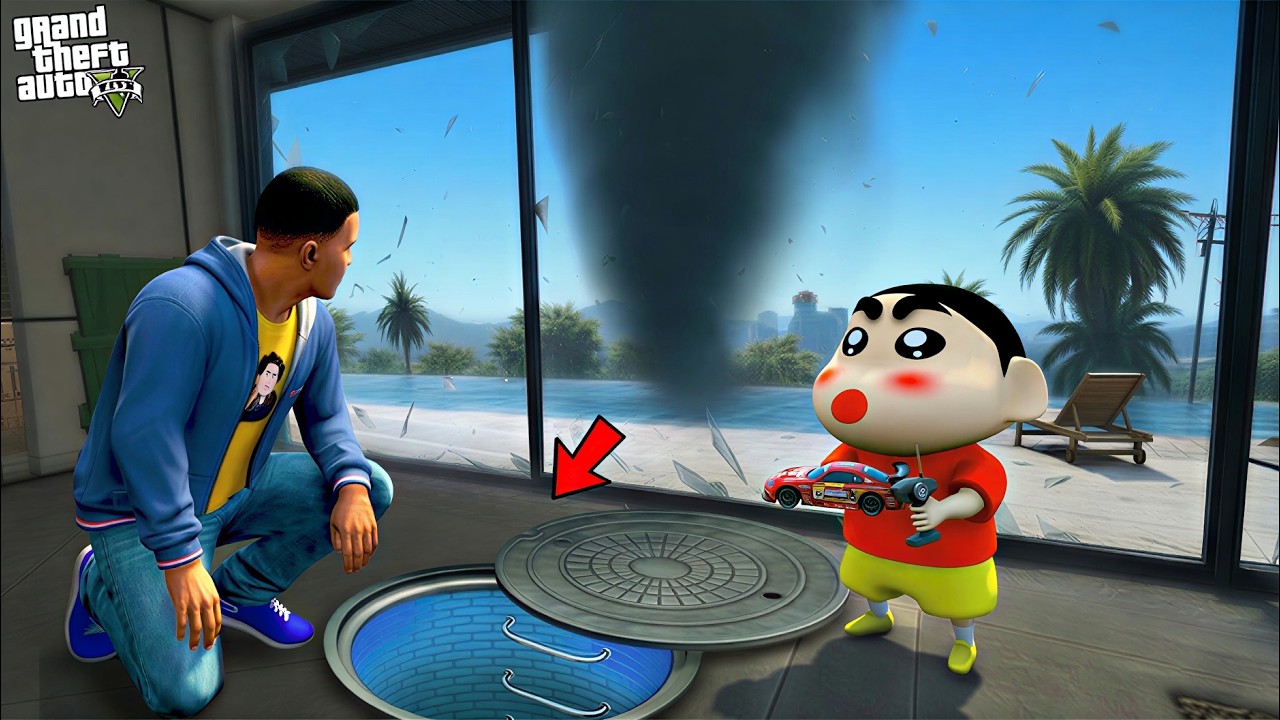 Franklin and Shinchan Finally Find UNDERGROUND DRAINAGE inside His House In GTA 5 | Paradox FTW