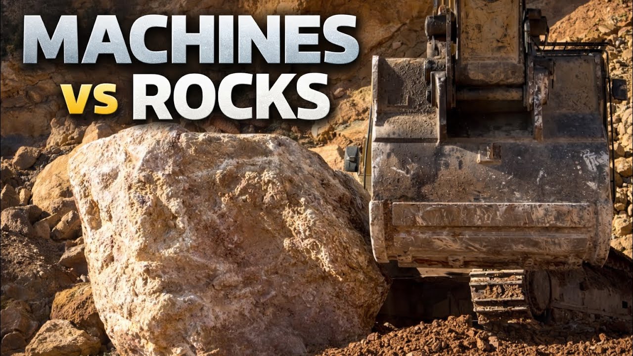 Heavy Machines vs Rocks | Excavators, Dump Trucks & Loaders at Work