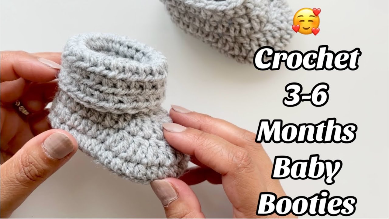CROCHET BABY BOOTIES 3-6 MONTHS - Easy Step by step Tutorial US TERMS