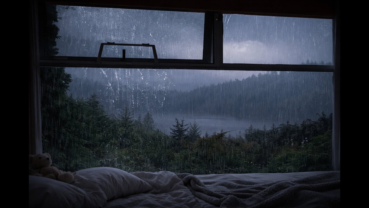 Gentle Thunderstorm and Rain Sounds for Deep Sleep – Calm Night Storm Ambience (No Music) 10 Hours