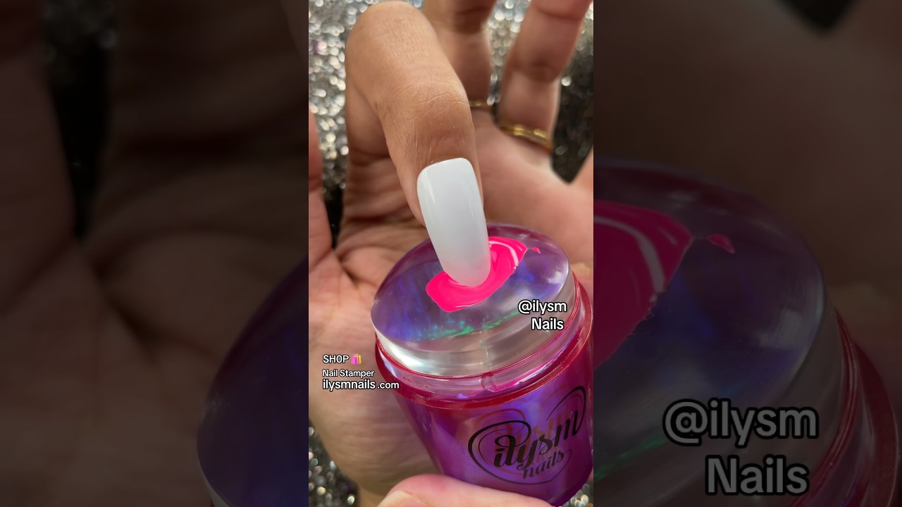 Hot Pink Tip w My Nail Stamper Available at ilysmnails .com 🛍️💅🏽 French Manicure Nail Art #nails