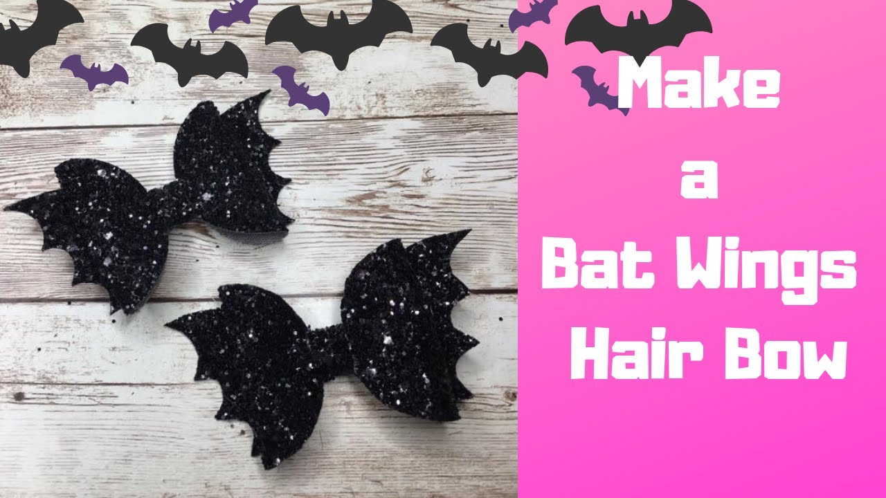 Tutorial - Make a Bat Wings Hair Bow using a template - Halloween Hair Bow