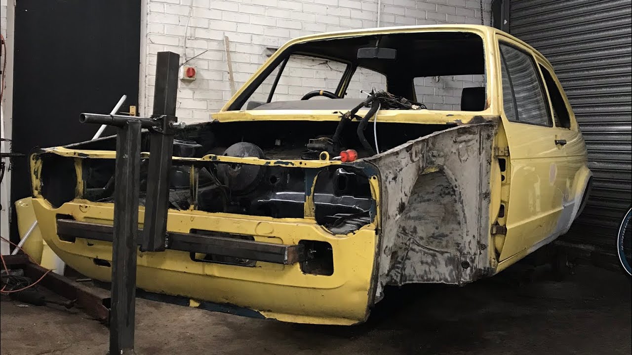 MK1 GOLF PROJECT (welding, scraping and painting the underneath)
