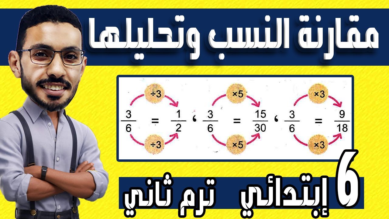 مقارنة النسب وتحليلها رياضيات الصف السادس الابتدائي الترم الثاني