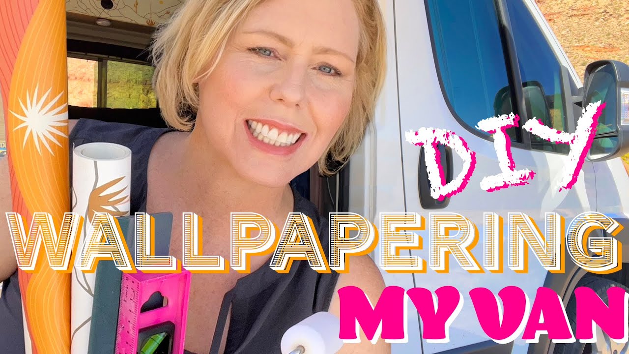 Installing wallpaper in my camper van! #diy #campermakeover #vanlife