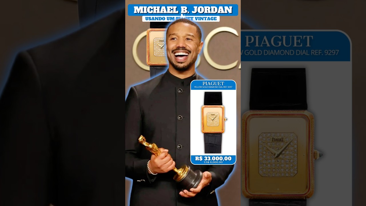 MICHAEL B. JORDAN USANDO UM REL&Oacute;GIO DA PIAGET VINTAGE AP&Oacute;S VENCER OSCAR 🔥 #watches #relojoaria