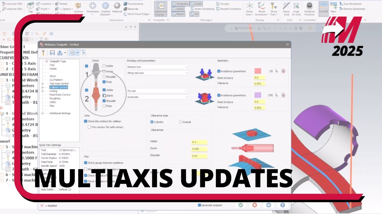 New Multiaxis Toolpath Updates in Mastercam 2025