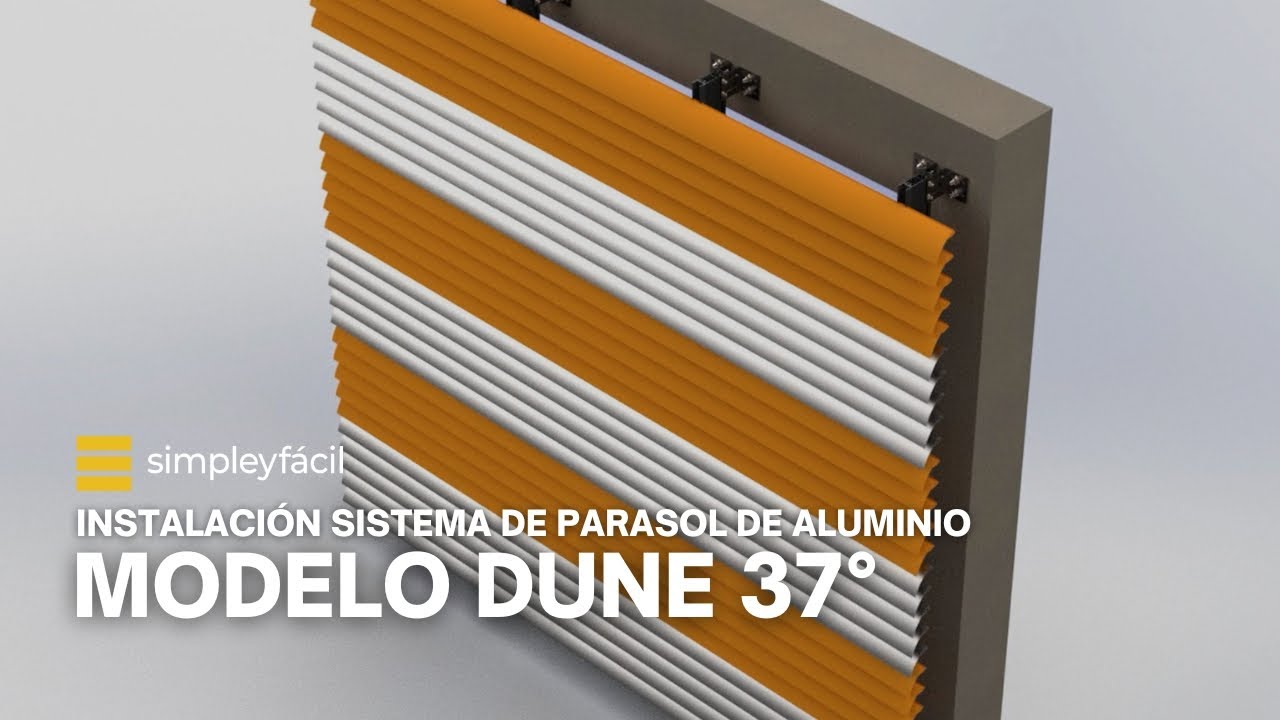 Instalación sistema de parasol de aluminio modelo DUNE 37°