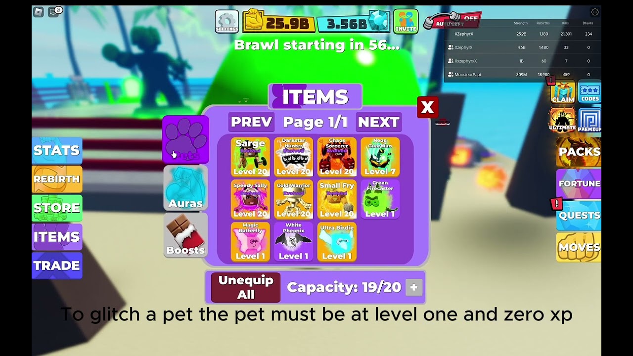 How to glitch pets in muscle legends using the rock 2025