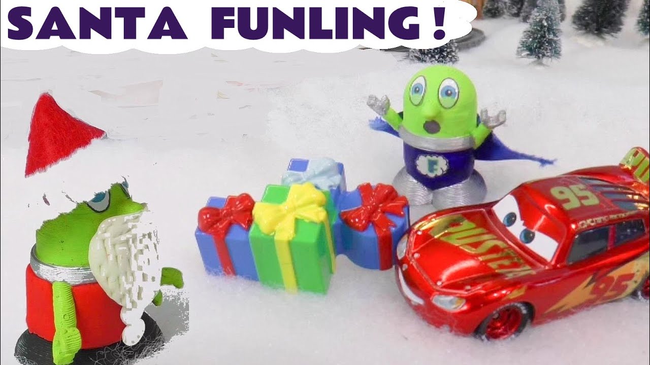 New Santa Funling Christmas Story with Cars McQueen and Funny Funlings