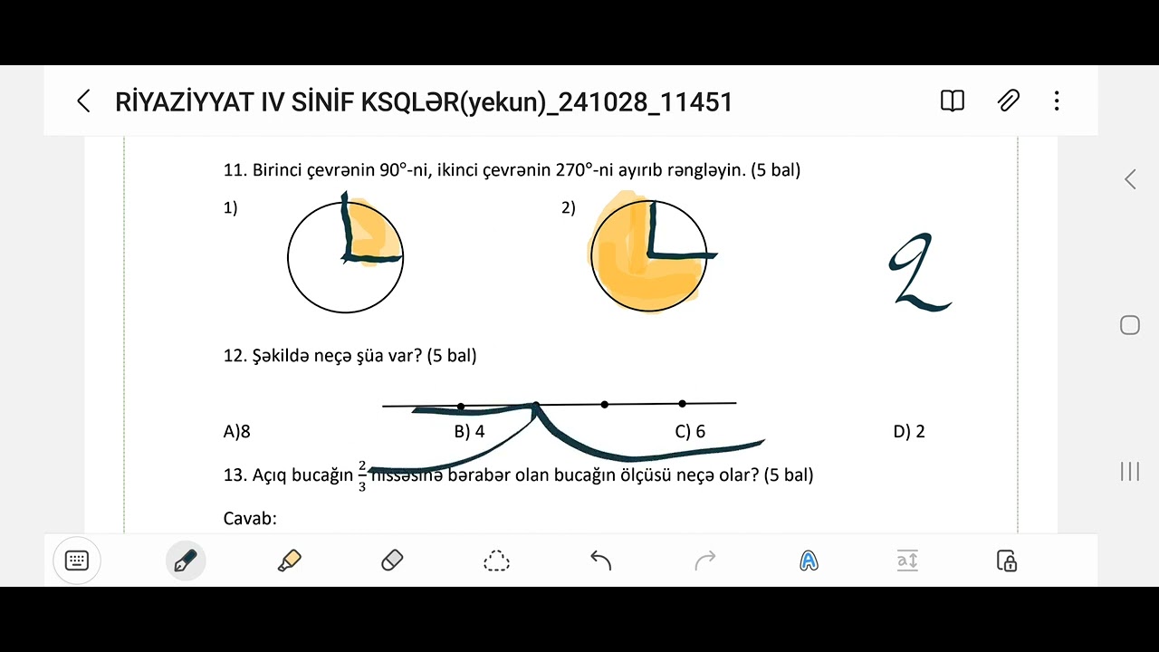 4-cü sinif Riyaziyyat KSQ 4