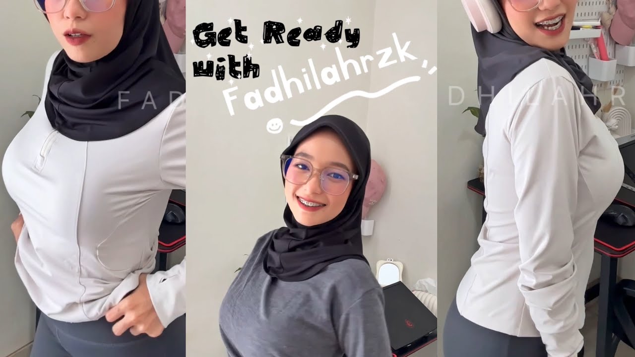 GRWM Fadhilahrzk try on hijab gym outfit | Fdlarzk special fashion vlog