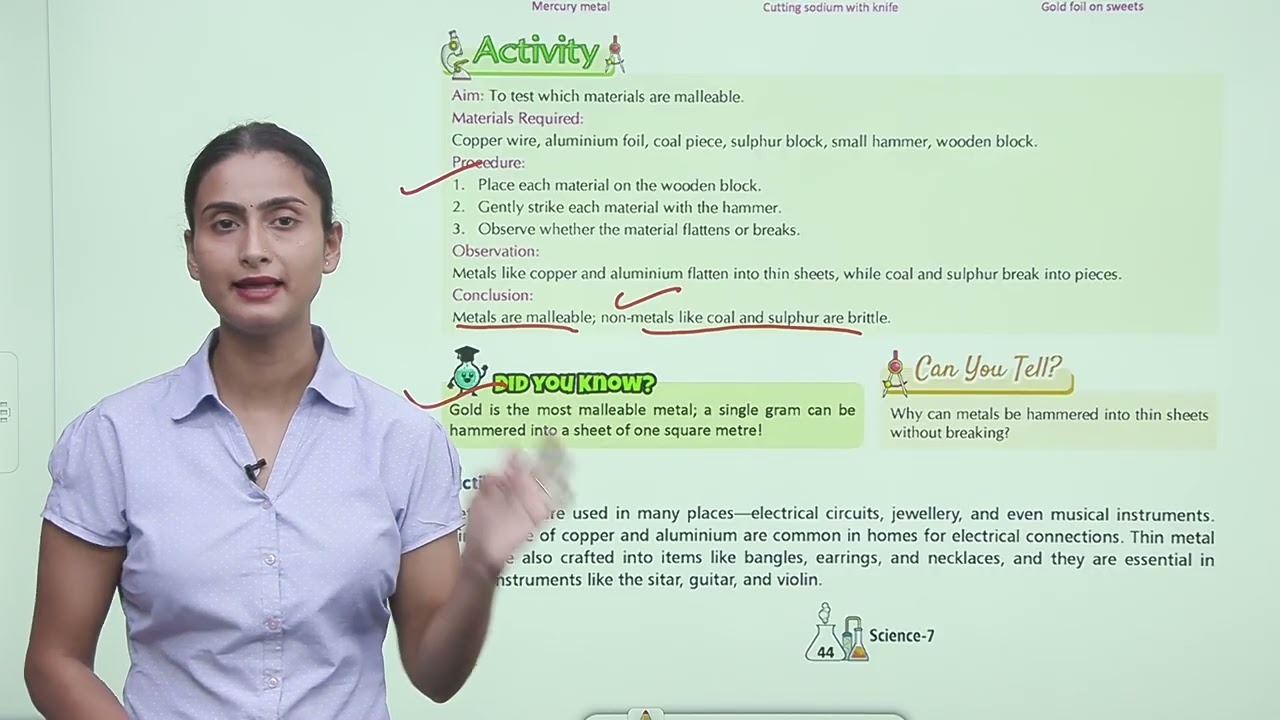 Ch 4 | Jophiel Books | Science | Class 7 | The World of Metals and Non-metals | For children