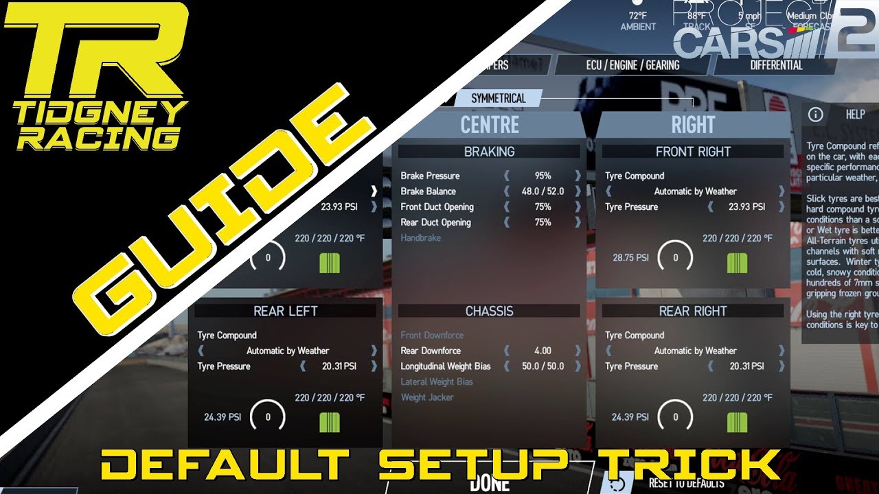 [PCars 2] - Default Setup Trick