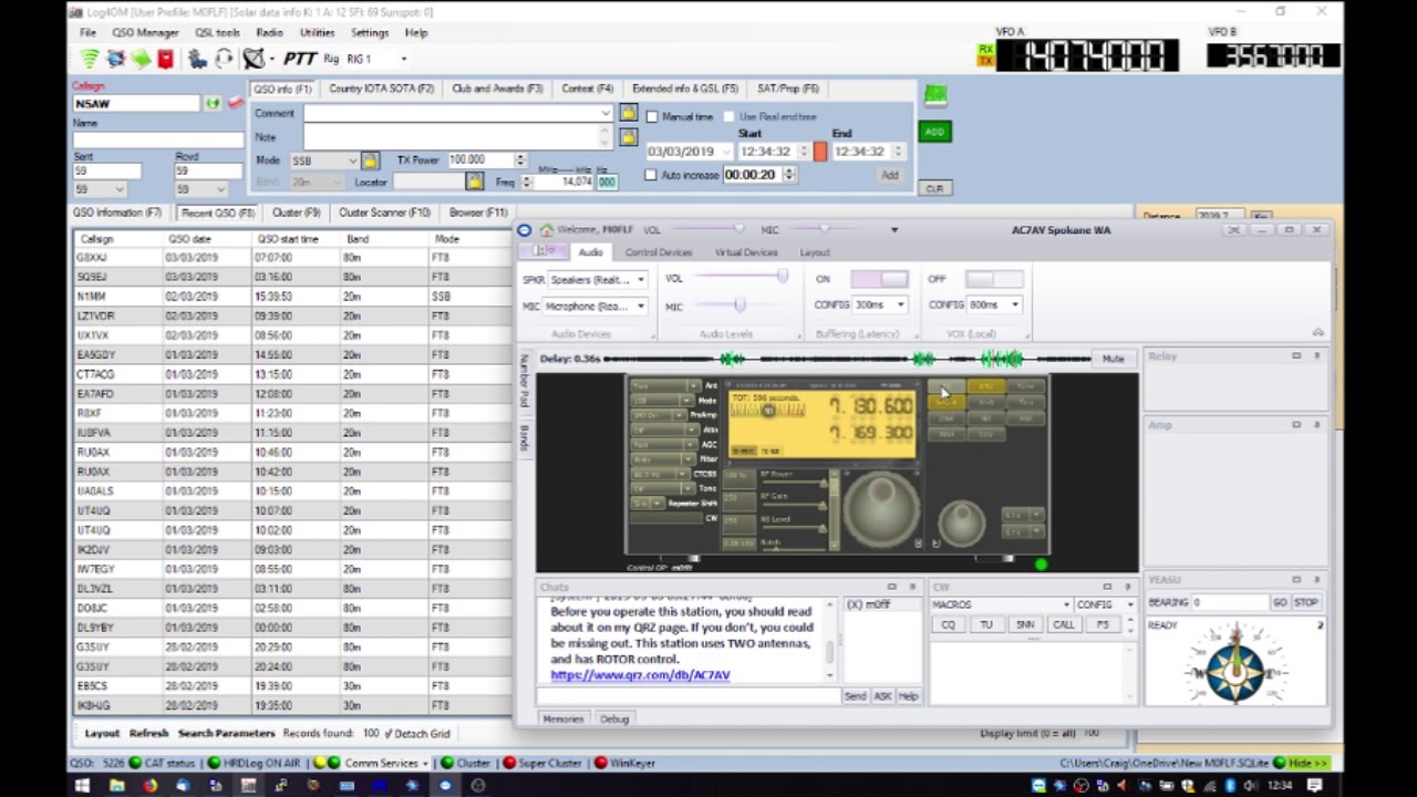 Remote operating an HF radio