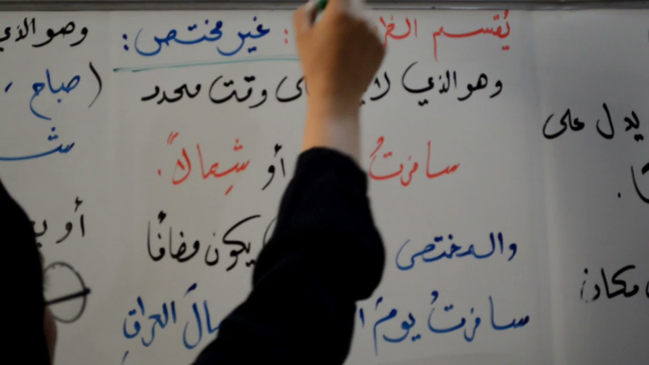المفعول فيه (ظرف زمان أو مكان) / الرابع العلمي والأدبي/ الدرس١/ الست أسماء شلش