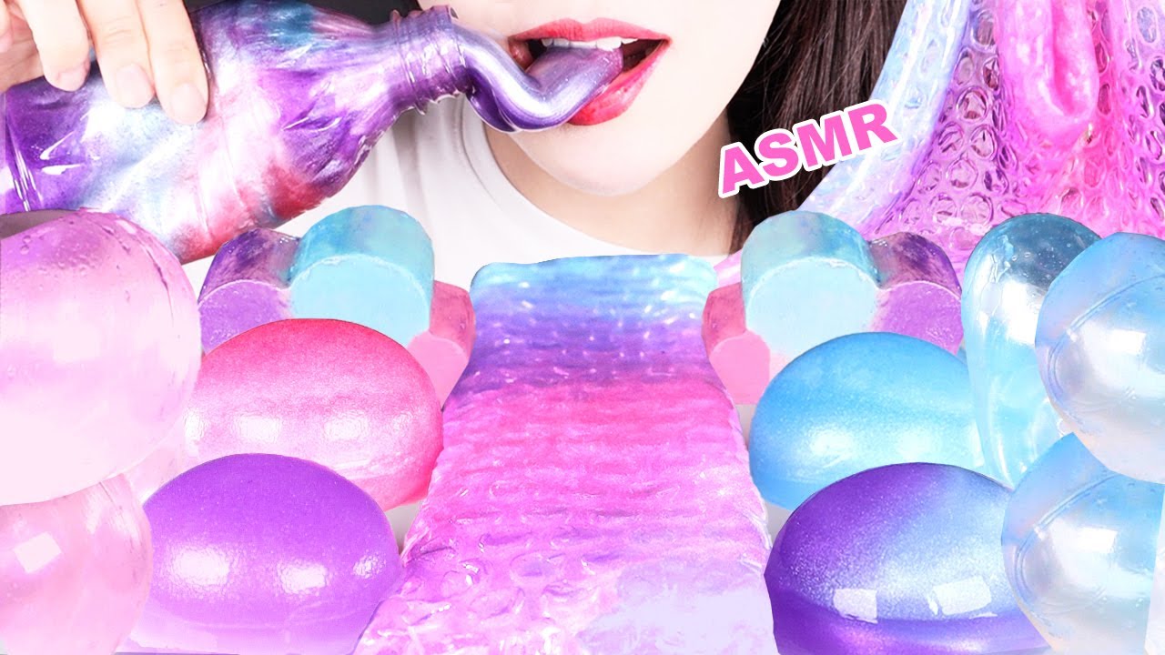 ASMR GALAXY HONEY JELLY 갤럭시 꿀젤리, 먹는풍선 먹방, EDIBLE BALLOON, JELLY MUKBANG, EATING SOUNDS NO TALKING
