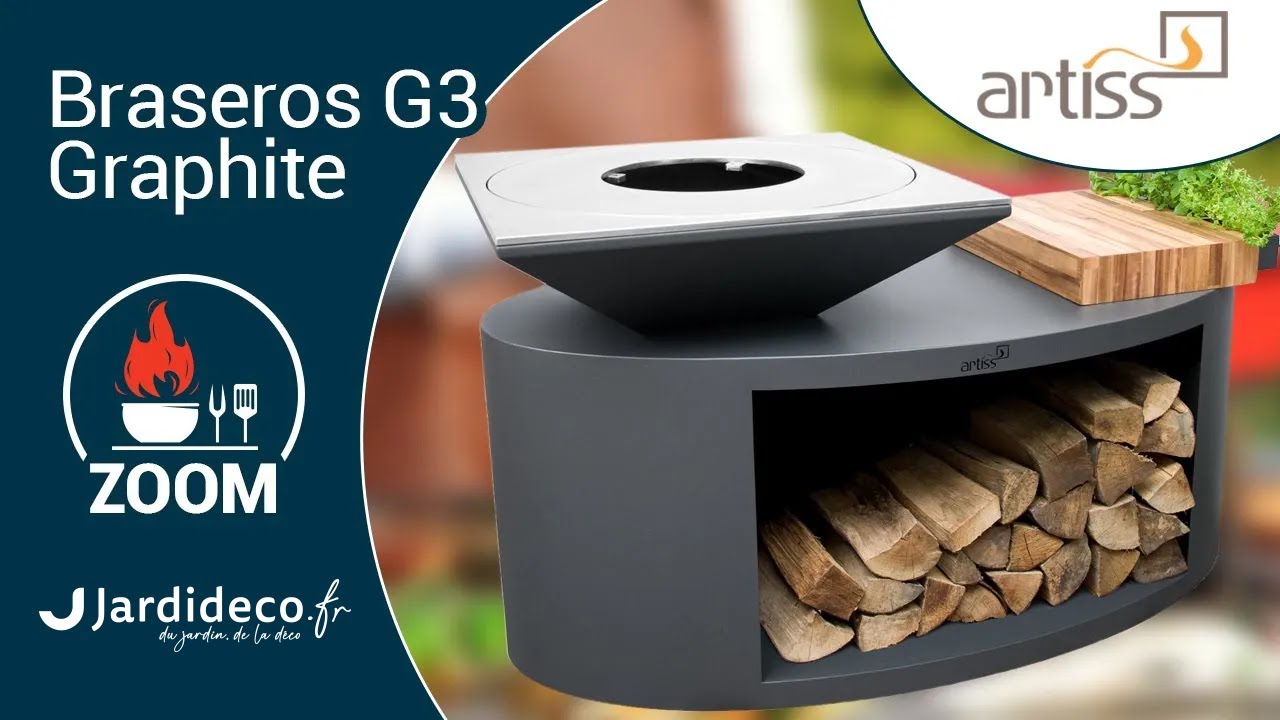 Le braséro Artiss Design G3 Graphite : Braséro et plancha au feu de bois