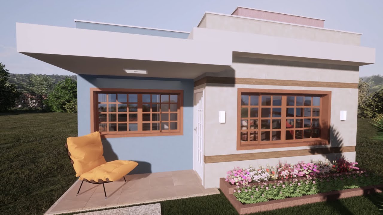 PLANTA 3D KITNET | CASA MEDERNA INCR&Iacute;VEL | CASA 1/4