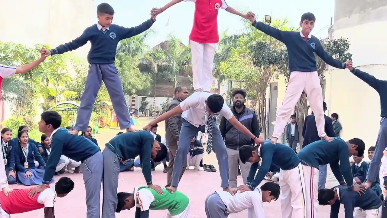 🏆✨ Human Pyramid Performance by Students | Energy & Team Spirit ✨🏆