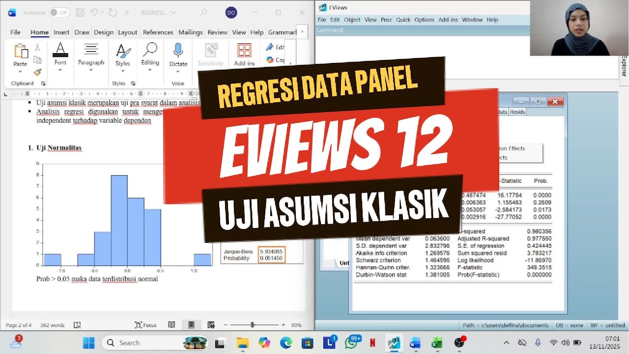 Regresi Data Panel di EViews: Lengkap + Uji Asumsi Klasik 🔥