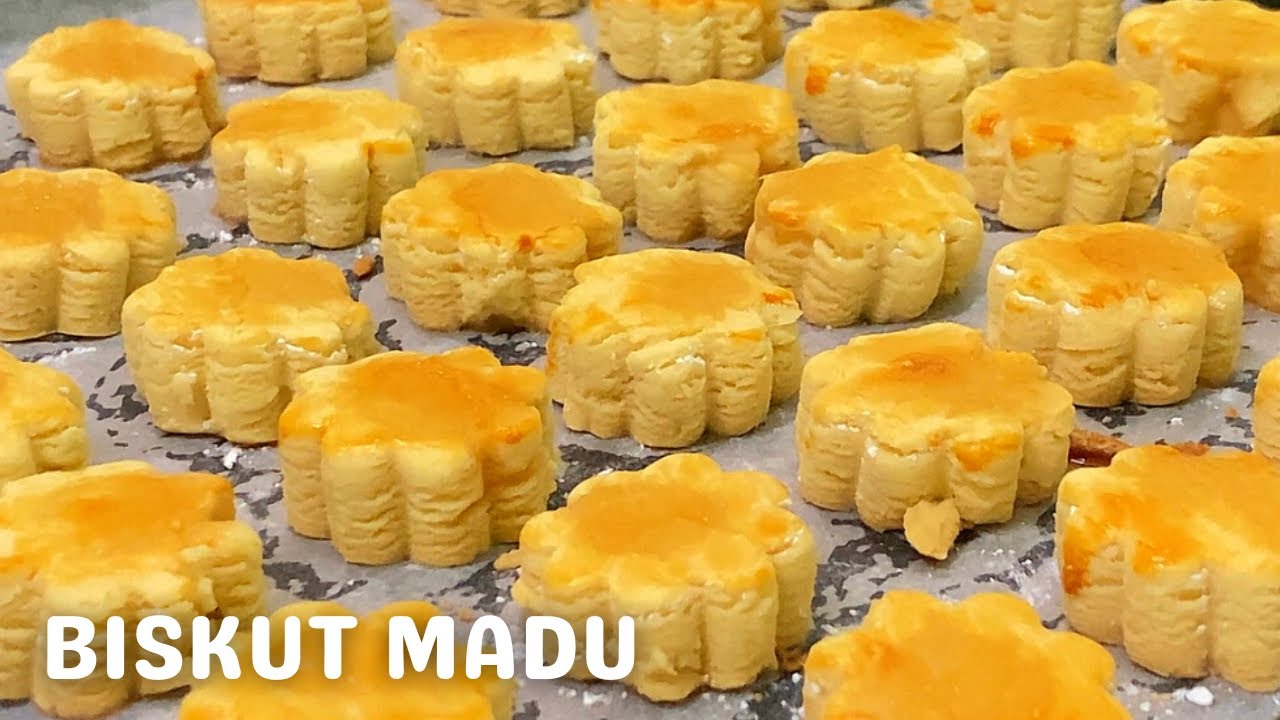 Biskut madu rangup, makan sebalang tak cukup, sangat sedap dan harum madu, sukatan cawan